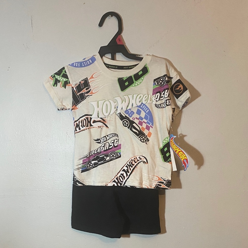 Hot Wheels Kids Matching Set - Cream and Black